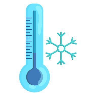 Donmuş termometre ve kar tanesi simgesi