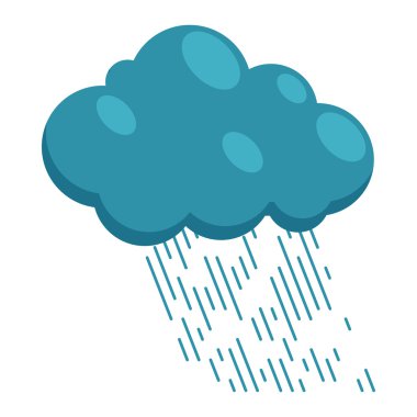 Şiddetli yağmur simgesi çizgi film tarzı