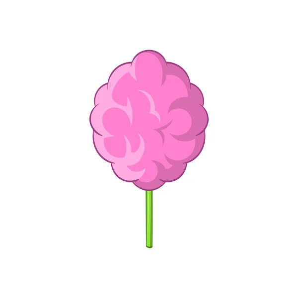 Icona di zucchero filato rosa, stile cartone animato — Vettoriale Stock