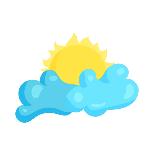 Sun and cloud icon, cartoon style — Stock Vector