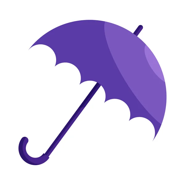 Icona ombrello viola, stile cartone animato — Vettoriale Stock