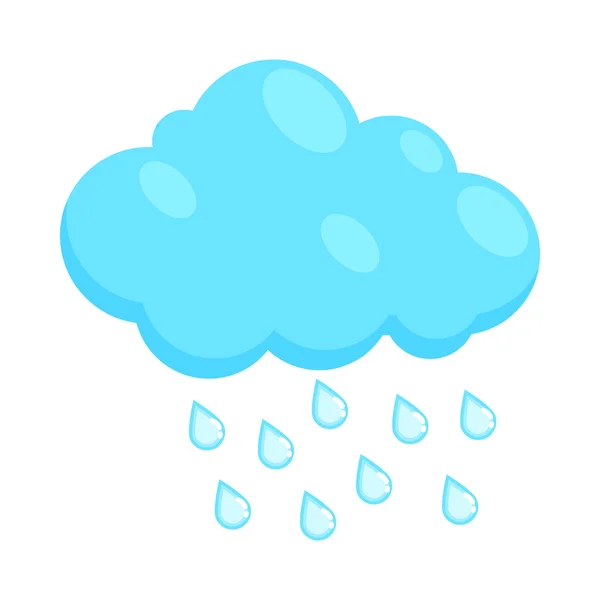 Nube con gotas de lluvia icono, estilo de dibujos animados — Vector de stock