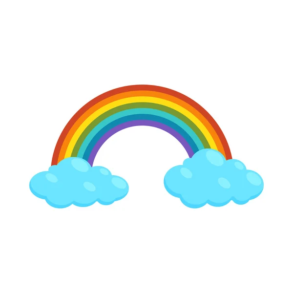 Regenbogen und Wolken Ikone, Cartoon-Stil — Stockvektor