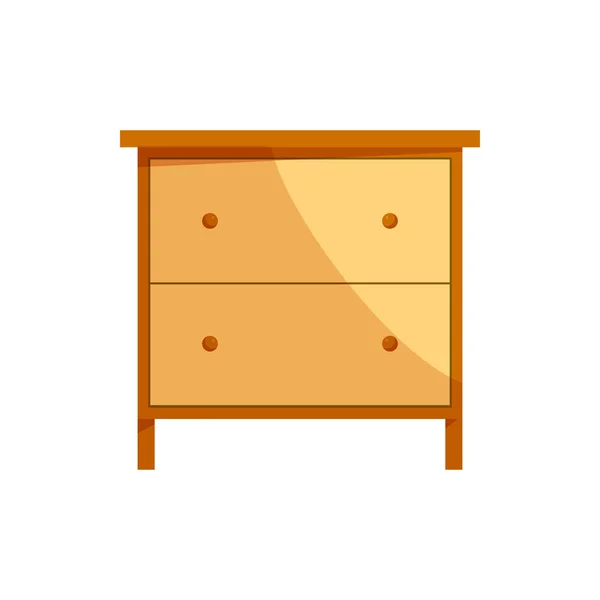 Wooden drawer chest icon, cartoon style — Stock Vector