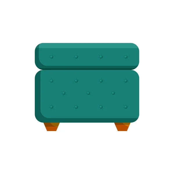 Ikon furnitur pouf turquoise, gaya kartun - Stok Vektor