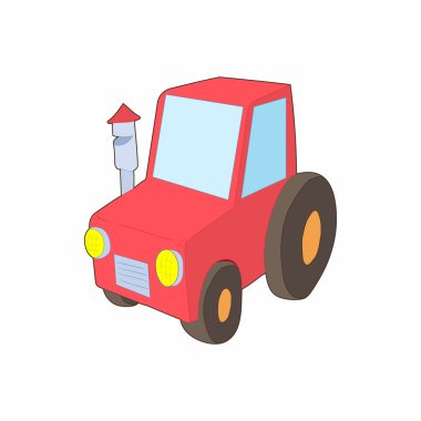 Karikatür tarzı simgesinde kırmızı traktör