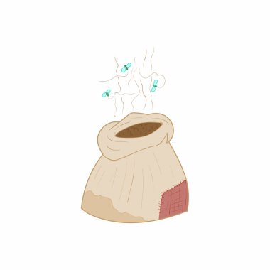 Gübre simgesi, karikatür tarzı çanta