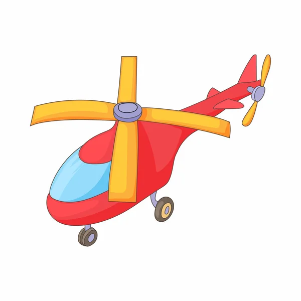 Красная икона вертолета, стиль мультфильма — стоковый вектор