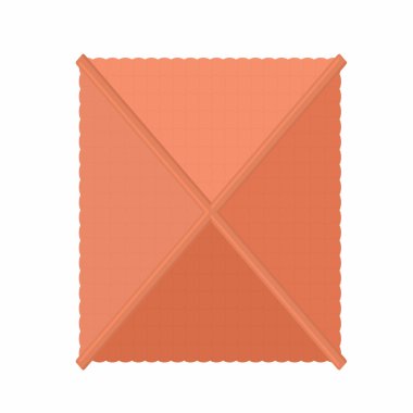 Karikatür tarzı döşenmiş çatı üstten görünüm simgesini