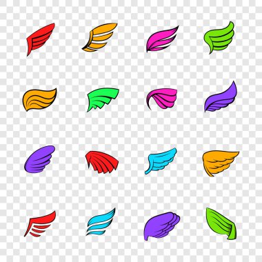 Kanatları Icons set, popüler sanat tarzı