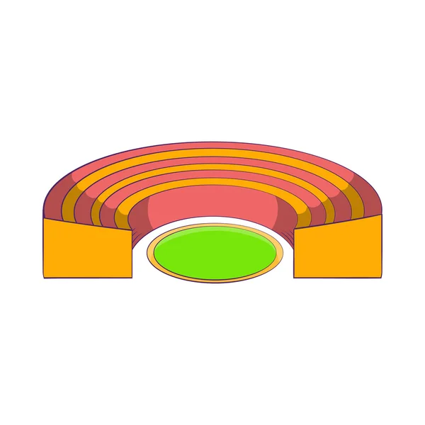 Halfronde stadion pictogram, cartoon stijl — Stockvector