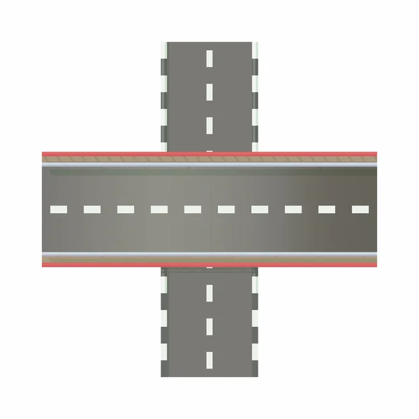 Multilevel road intersection of freeways icon — Stock Vector