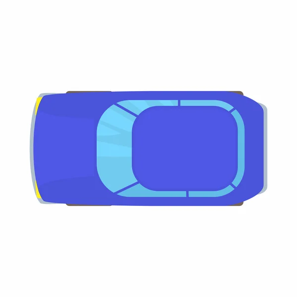Синий автомобильный значок вида сверху, в стиле мультфильма — стоковый вектор