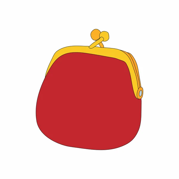 Ícone de bolsa vermelha retro, estilo cartoon —  Vetores de Stock