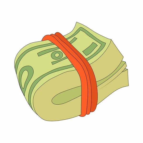 Pacote de dólares ícone em estilo cartoon —  Vetores de Stock