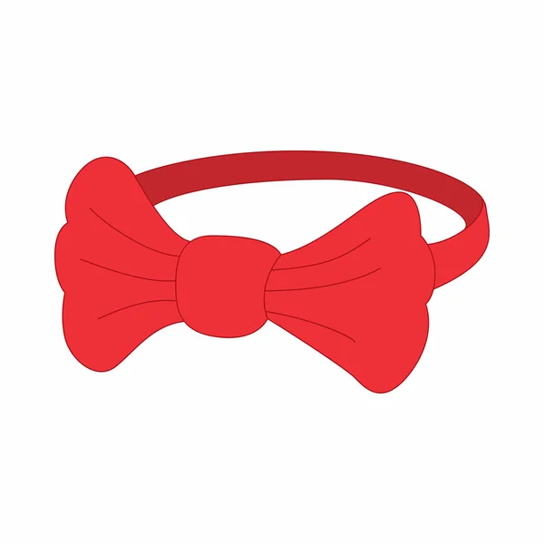 Red bow tie icon, cartoon style — Stock Vector