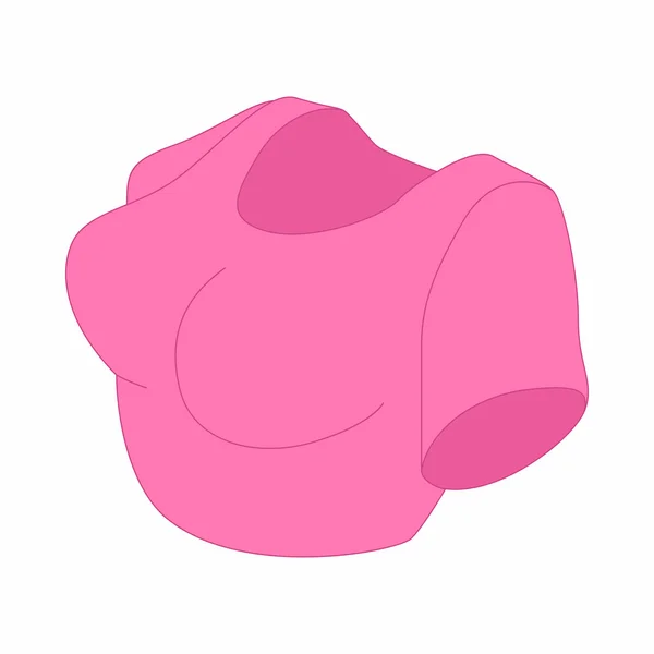 Icono de camiseta femenina rosa, estilo de dibujos animados — Vector de stock