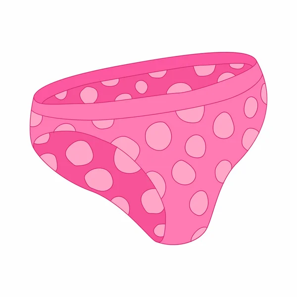 Vrouwelijke roze gestippelde broek pictogram, cartoon stijl — Stockvector