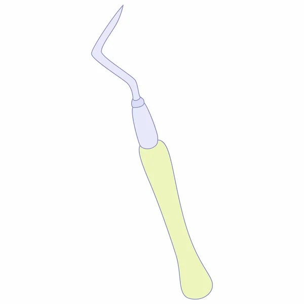 Sonda, ícone de ferramenta dentária, estilo dos desenhos animados —  Vetores de Stock