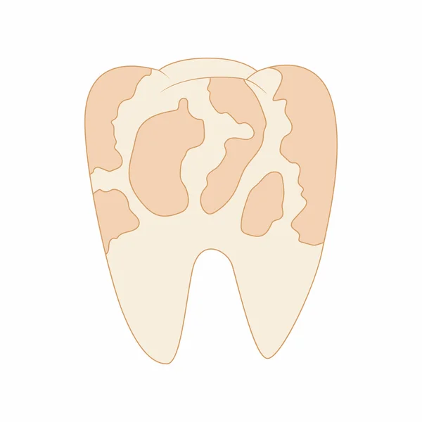 Икона зуба больного в мультяшном стиле — стоковый вектор