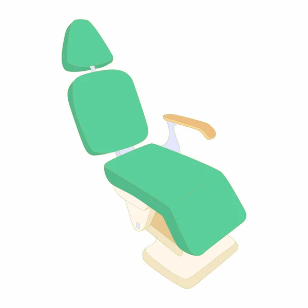 Icône de chaise dentiste vert, style dessin animé — Image vectorielle