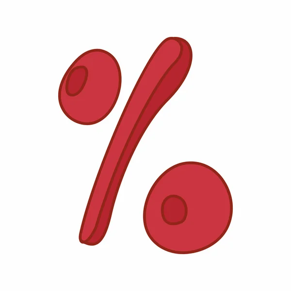 Icône de pourcentage, style dessin animé — Image vectorielle