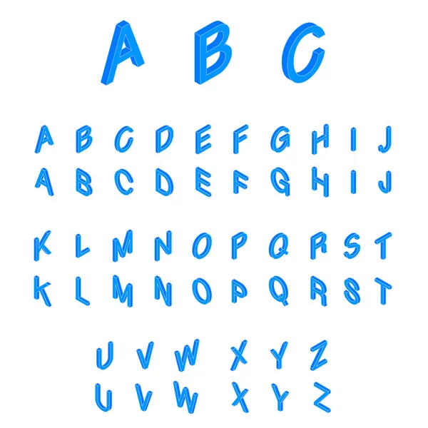 Isomtric alphabet fuente — Archivo Imágenes Vectoriales