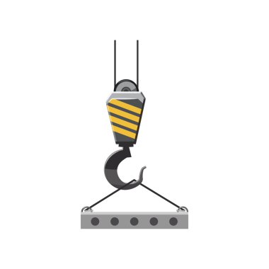 Industrial hook with reinforced concrete slab icon clipart