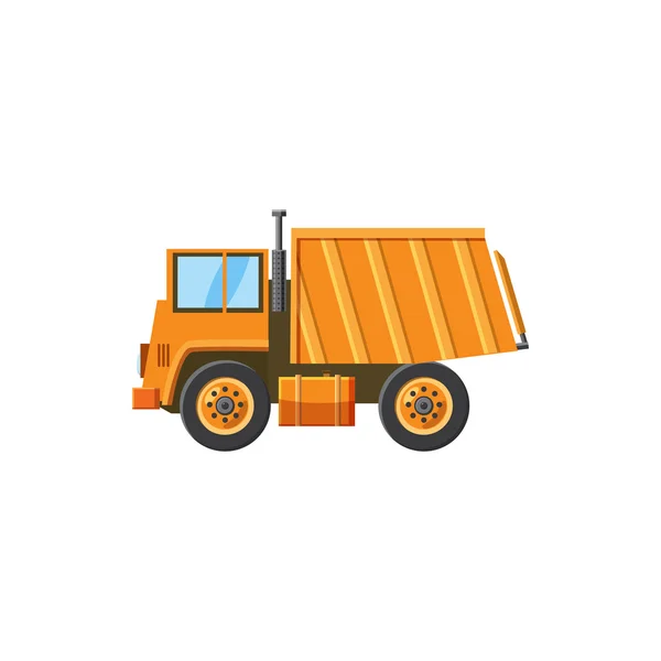 Icona arancione dump truck, stile cartone animato — Vettoriale Stock