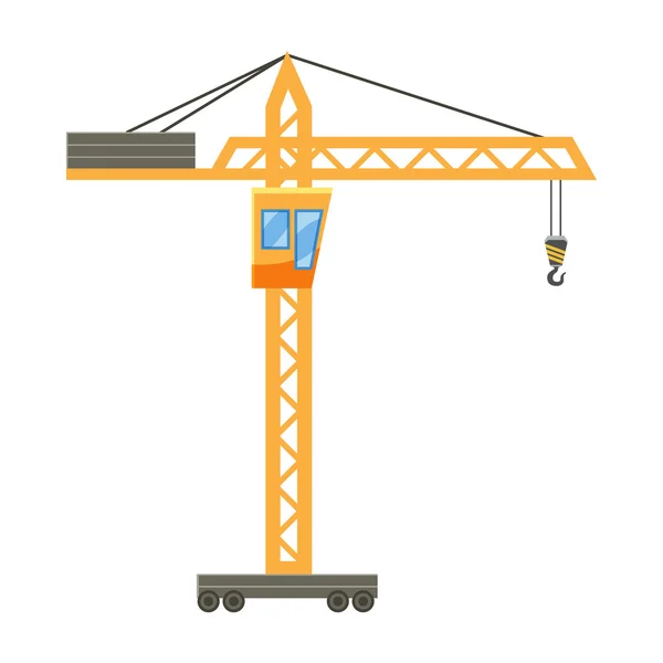 Orange hissa crane ikon, tecknad stil — Stock vektor