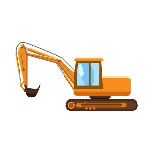 Icono de excavadora naranja, estilo de dibujos animados — Vector de stock