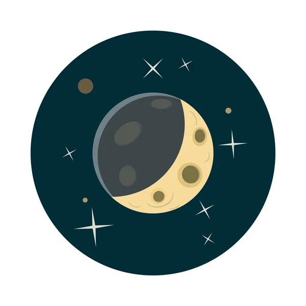 Planeta Tierra en el espacio icono, estilo de dibujos animados — Vector de stock