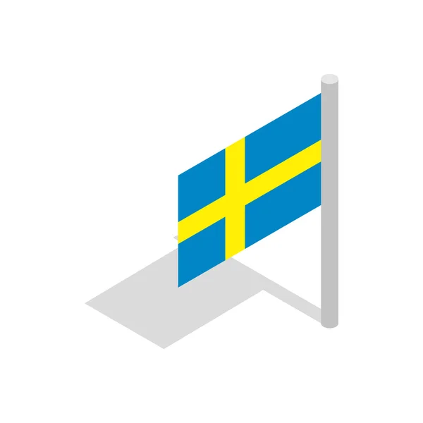 스웨덴 아이콘, 아이소메트릭 3d 스타일의 국기 — 스톡 벡터