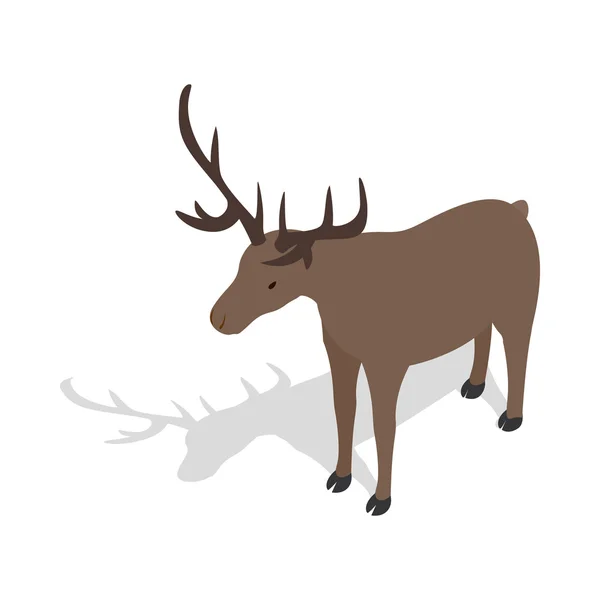 Deer icon in isometric 3d style — Stock Vector