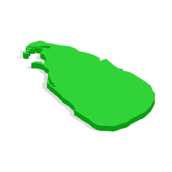 Mapa verde de Sri Lanka icono, estilo isométrico 3d — Vector de stock