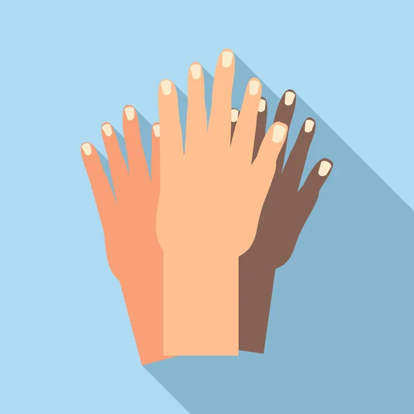 Händerna på människor av olika nationaliteter ikonen — Stock vektor