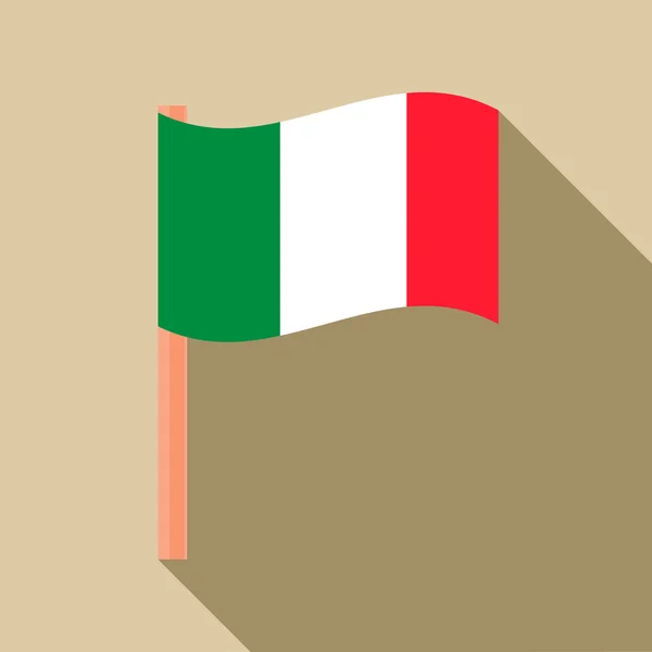 Σημαία της Ιταλίας εικονίδιο, επίπεδη στυλ — Διανυσματικό Αρχείο