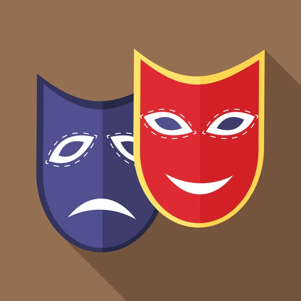 Carnival mask icon, flat style — Stock Vector