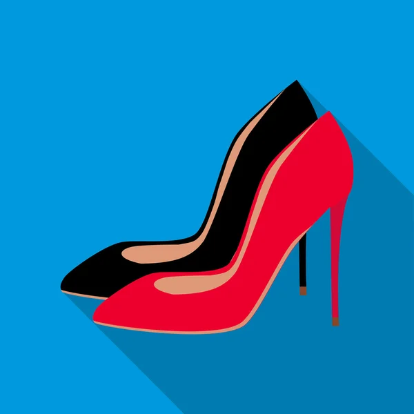 Hoge hak schoenen pictogram, vlakke stijl — Stockvector