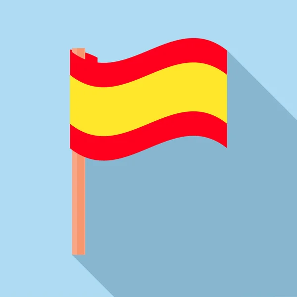 Bandeira da Espanha ícone, estilo plano — Vetor de Stock