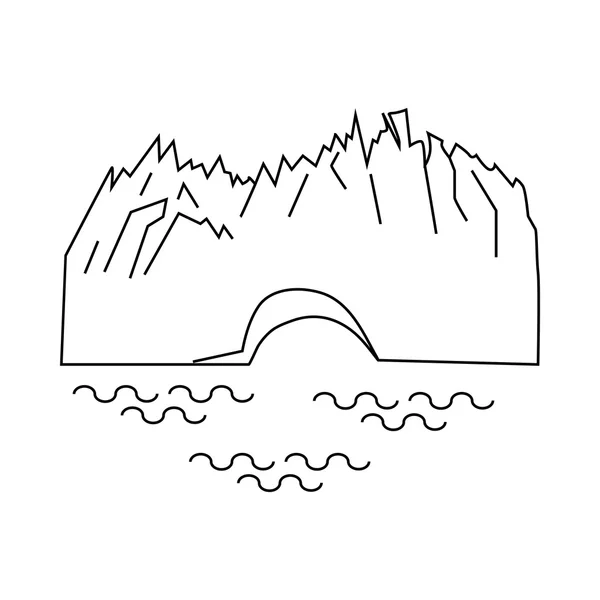 Perito Морено льодовик значок, тип контуру — стоковий вектор