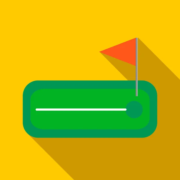 Γήπεδο του γκολφ με μια τρύπα και flagstick εικονίδιο — Διανυσματικό Αρχείο