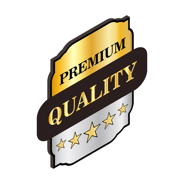 Square label premium quality icon — Stock Vector