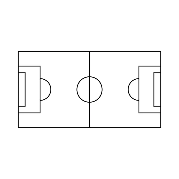 Icono de campo de fútbol, estilo de esquema — Vector de stock