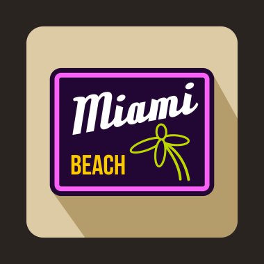 Düz stil simgesinde Miami beach