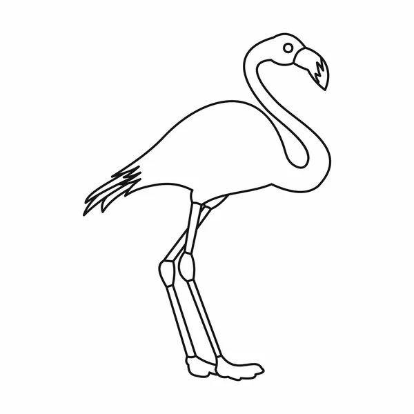 Flamingo icon, outline style — Stock Vector