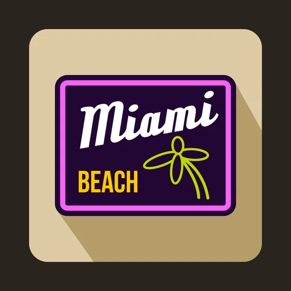 Icono de playa de Miami en estilo plano — Archivo Imágenes Vectoriales