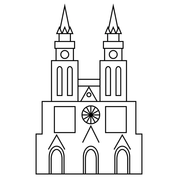 Basilique Notre-Dame de Lujan icône, style contour — Image vectorielle