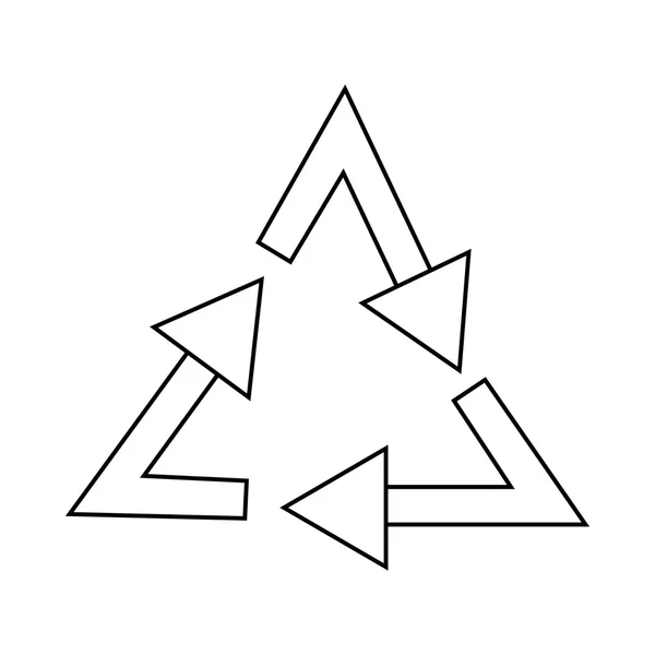Recycler l'icône signe, style contour — Image vectorielle