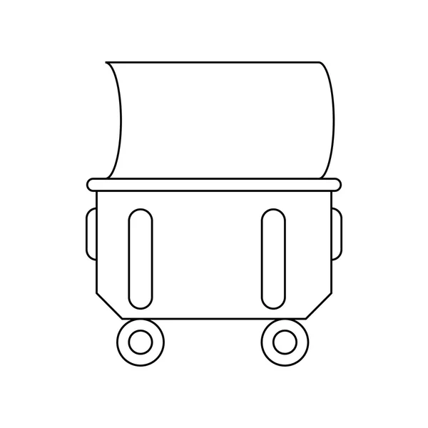 Промышленный значок мусорного ведра, стиль контура — стоковый вектор